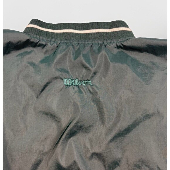 VTG Wilson 80’s-90’s Windbreaker Pullover Gym Coach Teacher Hunter Green Size M - Picture 4 of 8